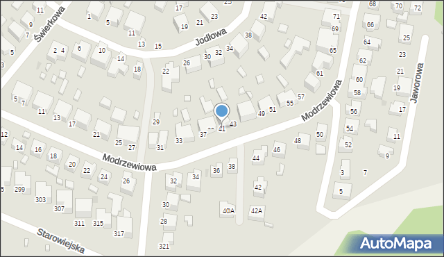 Siedlce, Modrzewiowa, 41, mapa Siedlce