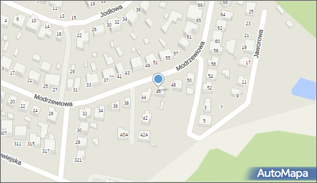Siedlce, Modrzewiowa, 46, mapa Siedlce