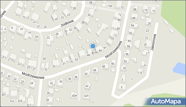 Siedlce, Modrzewiowa, 51, mapa Siedlce