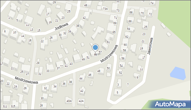 Siedlce, Modrzewiowa, 55, mapa Siedlce