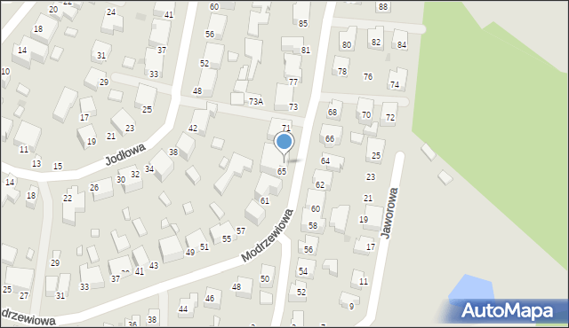 Siedlce, Modrzewiowa, 67, mapa Siedlce