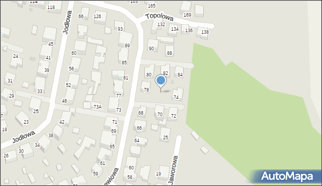 Siedlce, Modrzewiowa, 76, mapa Siedlce