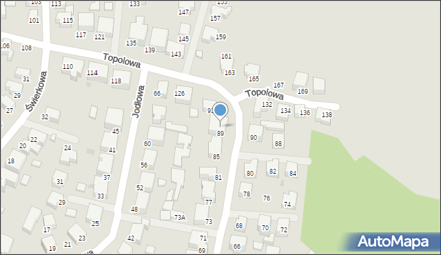 Siedlce, Modrzewiowa, 91, mapa Siedlce