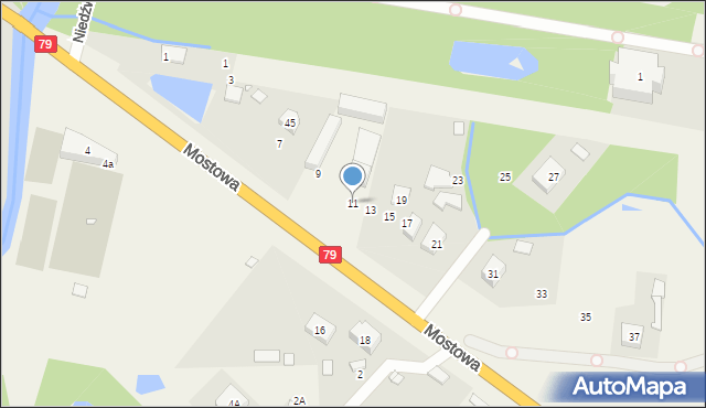 Siedliska, Mostowa, 11, mapa Siedliska