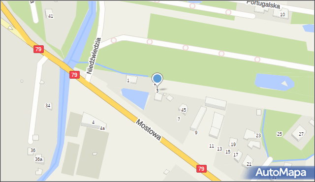 Siedliska, Mostowa, 3, mapa Siedliska