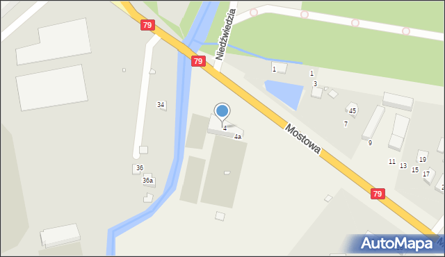 Siedliska, Mostowa, 44a, mapa Siedliska