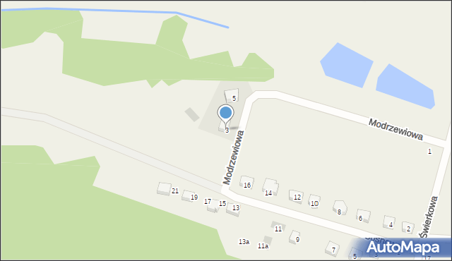 Siemianice, Modrzewiowa, 3, mapa Siemianice