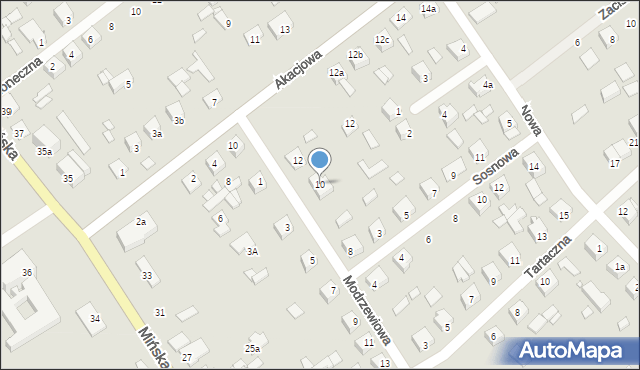 Siennica, Modrzewiowa, 10, mapa Siennica