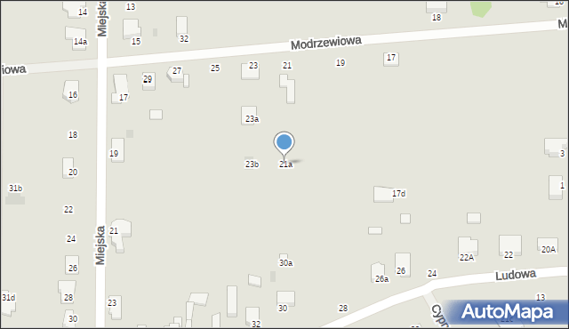 Sieradz, Modrzewiowa, 21a, mapa Sieradz