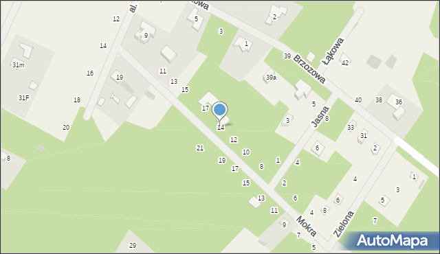 Siestrzeń, Mokra, 14, mapa Siestrzeń