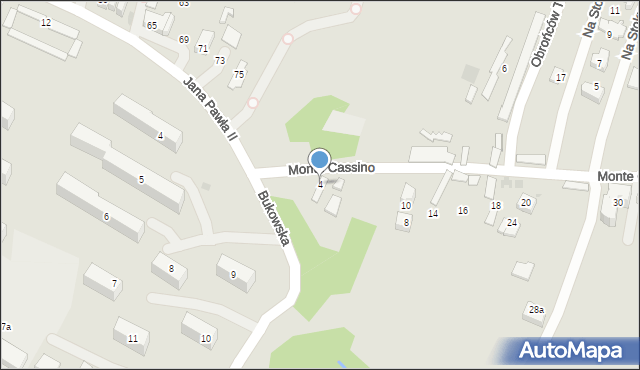 Skawina, Monte Cassino, 4, mapa Skawina