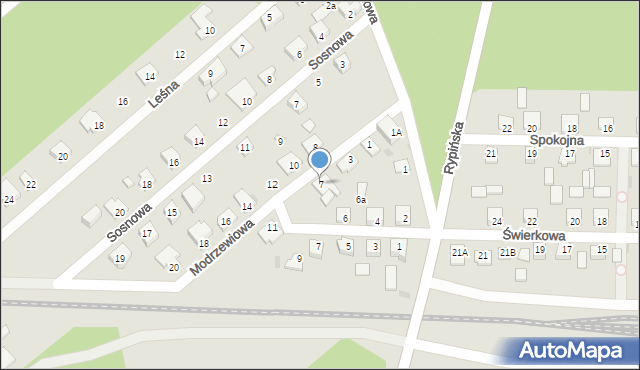 Skępe, Modrzewiowa, 7, mapa Skępe