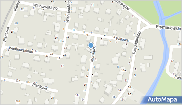 Skierniewice, Moniuszki Stanisława, 4, mapa Skierniewic