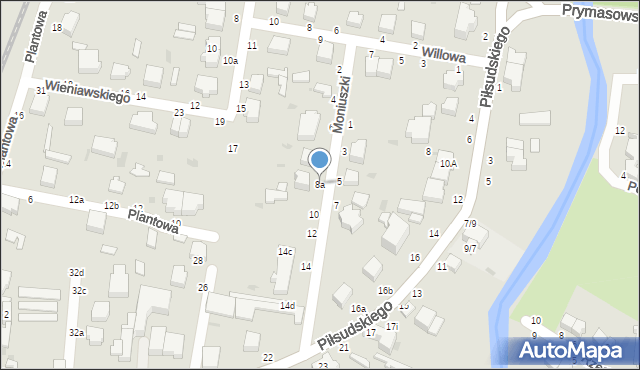 Skierniewice, Moniuszki Stanisława, 8a, mapa Skierniewic