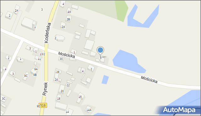 Sławatycze, Mościcka, 3, mapa Sławatycze