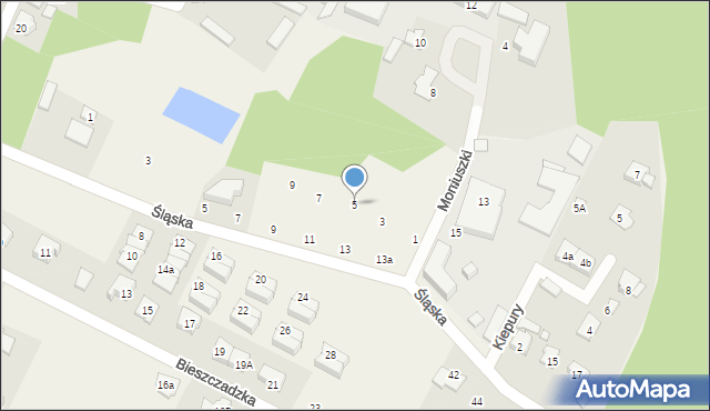 Słupno, Moniuszki Stanisława, 5, mapa Słupno