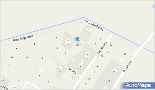 Słupno, Modra, 4A, mapa Słupno