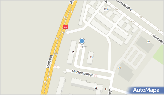 Słupsk, Mochnackiego Maurycego, 15c, mapa Słupska