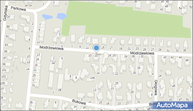 Słupsk, Modrzewiowa, 12, mapa Słupska