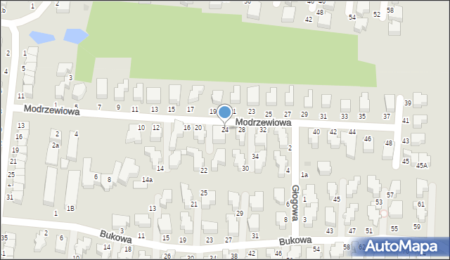 Słupsk, Modrzewiowa, 24, mapa Słupska