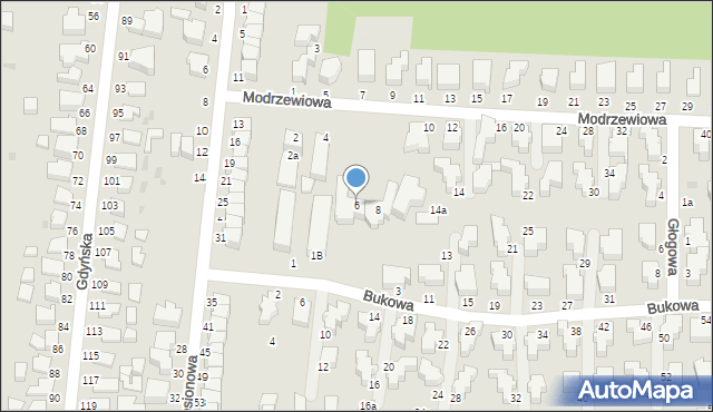 Słupsk, Modrzewiowa, 6, mapa Słupska