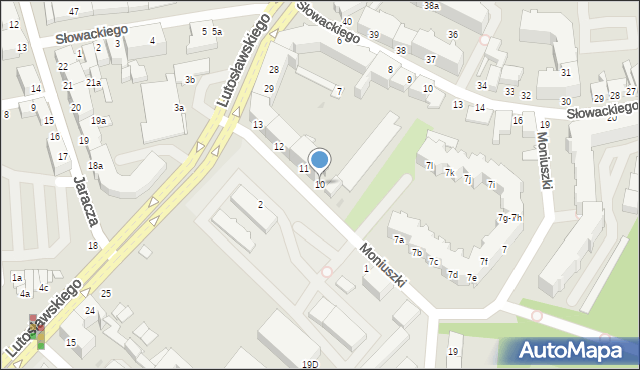 Słupsk, Moniuszki Stanisława, 10, mapa Słupska