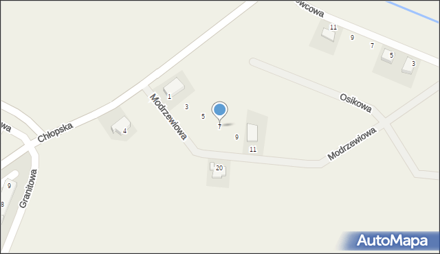 Smolec, Modrzewiowa, 7, mapa Smolec