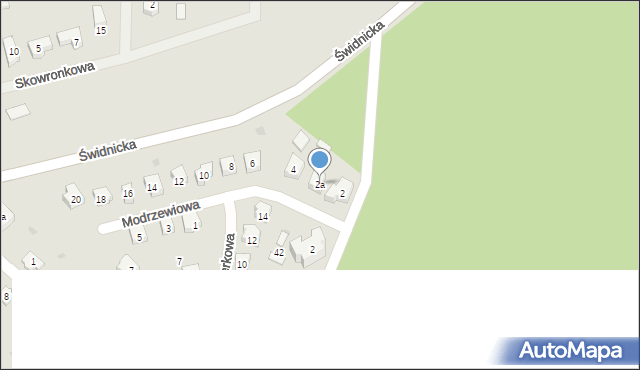 Sobótka, Modrzewiowa, 2a, mapa Sobótka