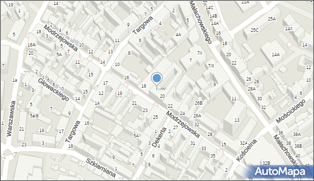 Sosnowiec, Modrzejowska, 20p, mapa Sosnowca