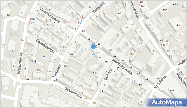 Sosnowiec, Modrzejowska, 21, mapa Sosnowca