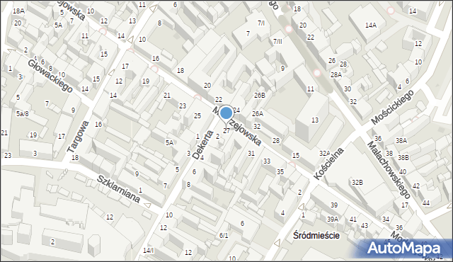 Sosnowiec, Modrzejowska, 27, mapa Sosnowca