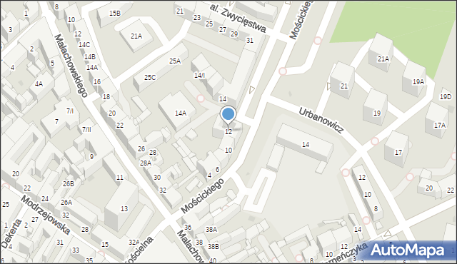 Sosnowiec, Mościckiego Ignacego, 12, mapa Sosnowca