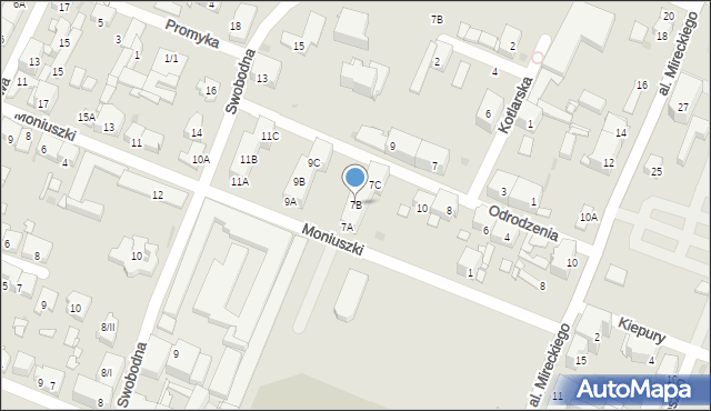 Sosnowiec, Moniuszki Stanisława, 7B, mapa Sosnowca