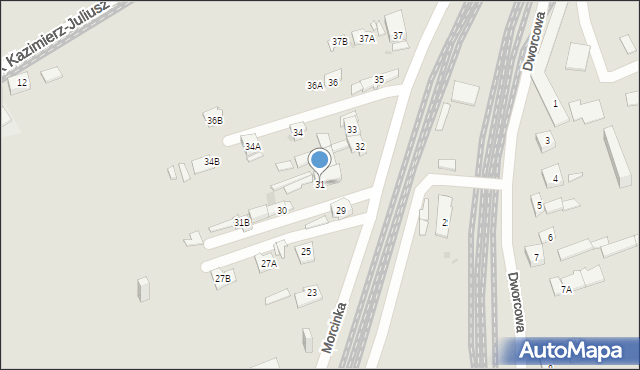 Sosnowiec, Morcinka Gustawa, 31, mapa Sosnowca