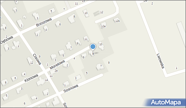 Spalona, Morelowa, 8, mapa Spalona