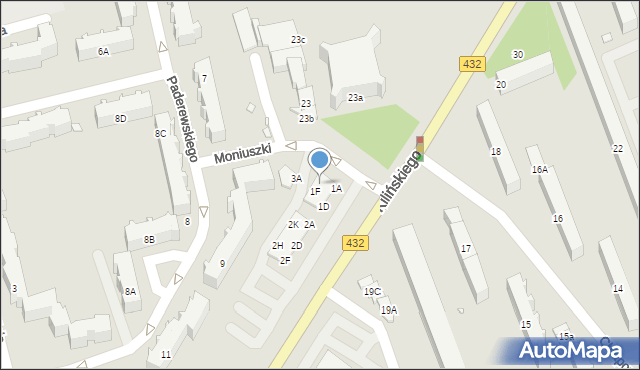 Śrem, Moniuszki Stanisława, 1G, mapa Śrem