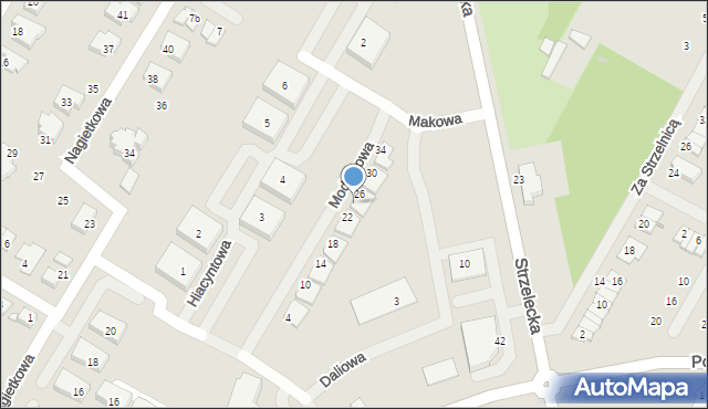 Środa Wielkopolska, Modrakowa, 24, mapa Środa Wielkopolska