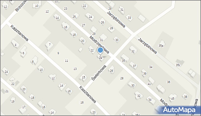 Stanowice, Modrzewiowa, 24, mapa Stanowice