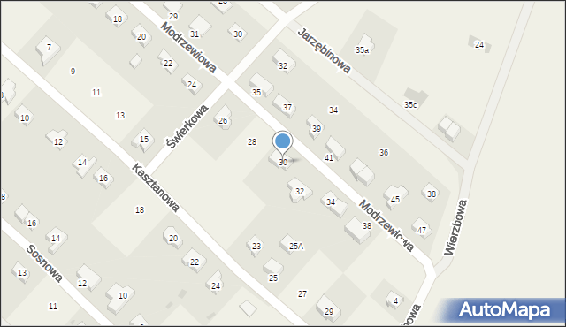 Stanowice, Modrzewiowa, 30, mapa Stanowice