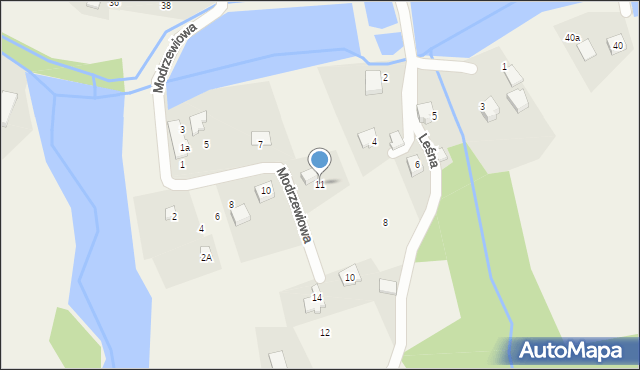 Stara Wieś, Modrzewiowa, 11, mapa Stara Wieś