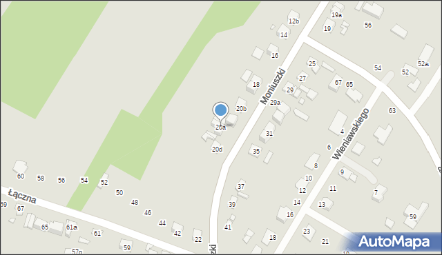 Starachowice, Moniuszki Stanisława, 20a, mapa Starachowic
