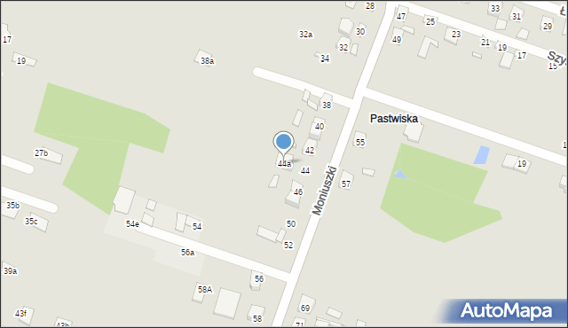 Starachowice, Moniuszki Stanisława, 44a, mapa Starachowic
