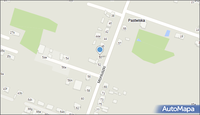 Starachowice, Moniuszki Stanisława, 50, mapa Starachowic