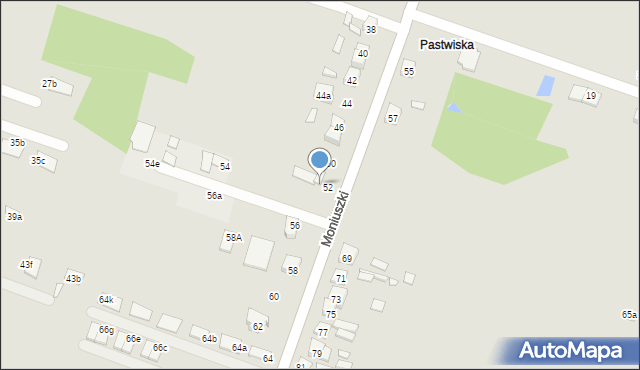 Starachowice, Moniuszki Stanisława, 52a, mapa Starachowic