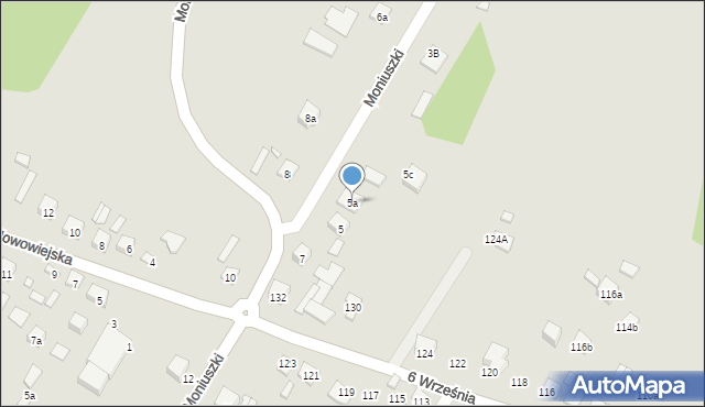Starachowice, Moniuszki Stanisława, 5a, mapa Starachowic