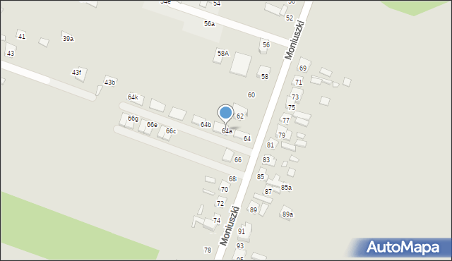Starachowice, Moniuszki Stanisława, 64a, mapa Starachowic