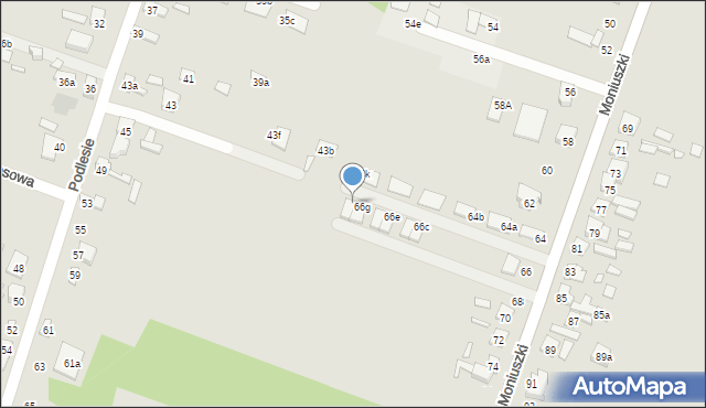 Starachowice, Moniuszki Stanisława, 66h, mapa Starachowic