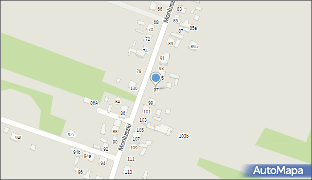 Starachowice, Moniuszki Stanisława, 97, mapa Starachowic