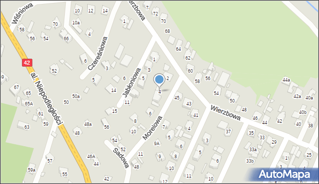 Starachowice, Morelowa, 4, mapa Starachowic