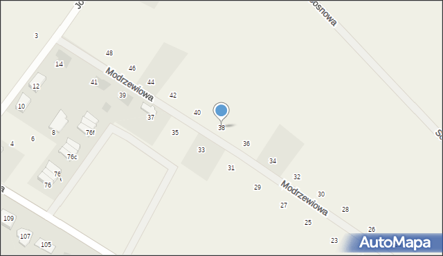 Stare Bielice, Modrzewiowa, 38, mapa Stare Bielice